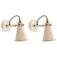 WANDLAMPE 2er Set Beige/Gold Moyola - Beige/Goldfarben, Metall (11/19/22cm) - Beliani