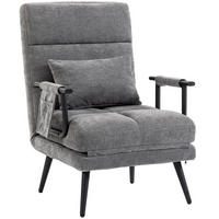 SCHLAFSESSEL Chenille 100 Polyester Metall Grau - Schwarz/Grau, Textil/Metall (67/96/73cm) - HOMCOM