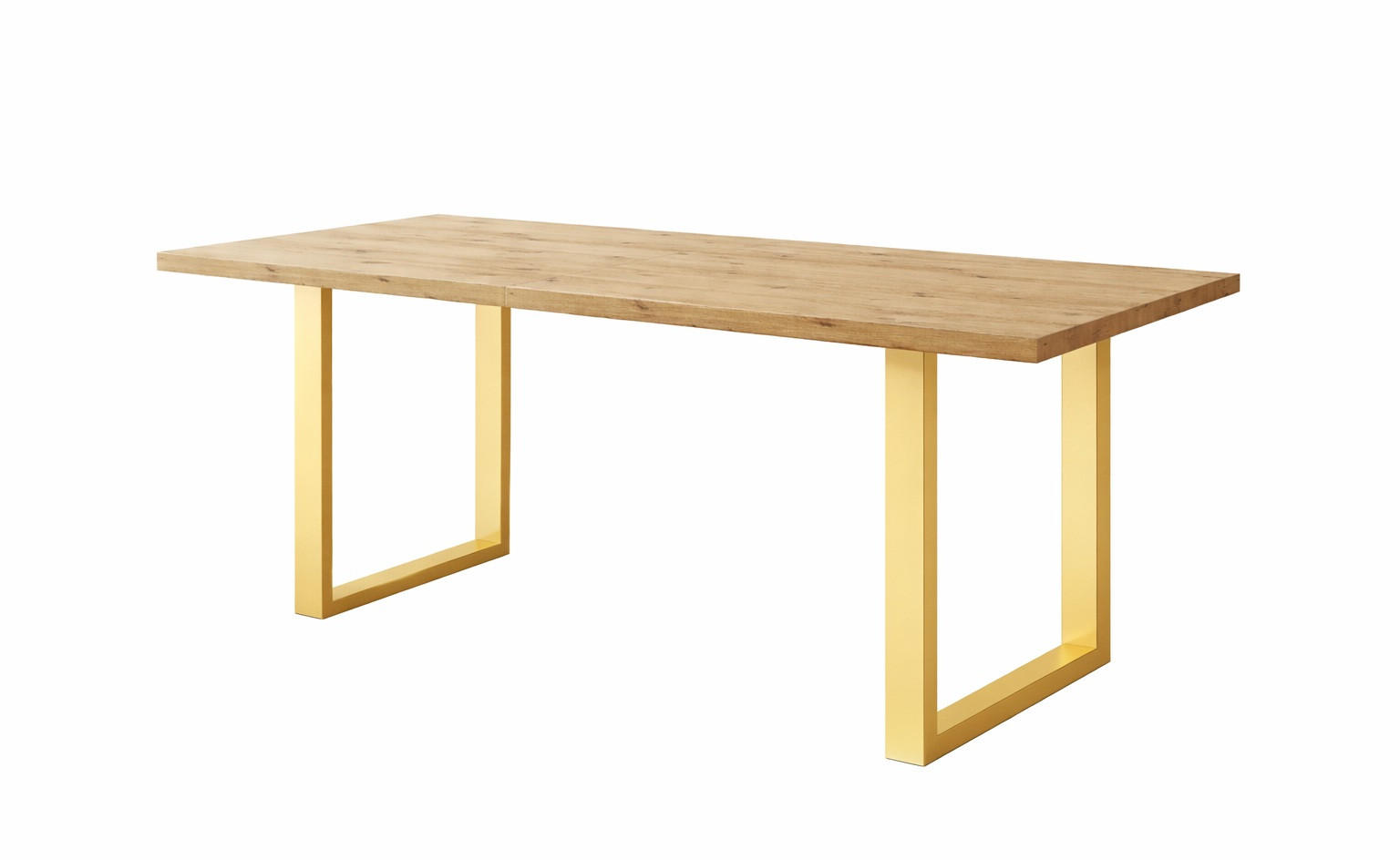 TISCH Artisan Eiche SOFTI U Ausziehbar 160x90/220 cm - Goldfarben/Eiche Artisan, Holzwerkstoff (220/90/75.6cm) - Sepro Meble