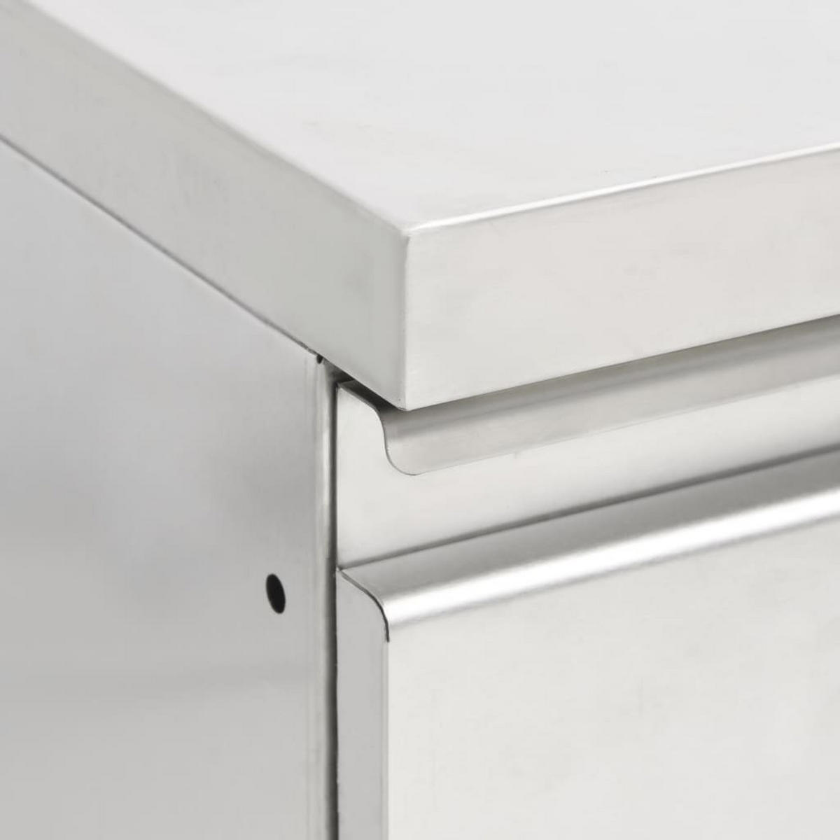 KÜCHENSCHRANK Gewerbe Mit 2 Schubladen 50/60/96 Cm - Silberfarben, Metall (60/96/50cm) - vidaXL