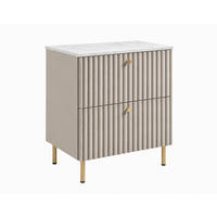 BADEZIMMERSCHRANK: Kaschmir / Platte Marmor Bianco / Griffe Gold / Beine Gold, 60 x 44,4 x 73,6 cm - Kaschmir/Goldfarben, Holzwerkstoff (60/73.6/44.4cm) - 3XE LIVING