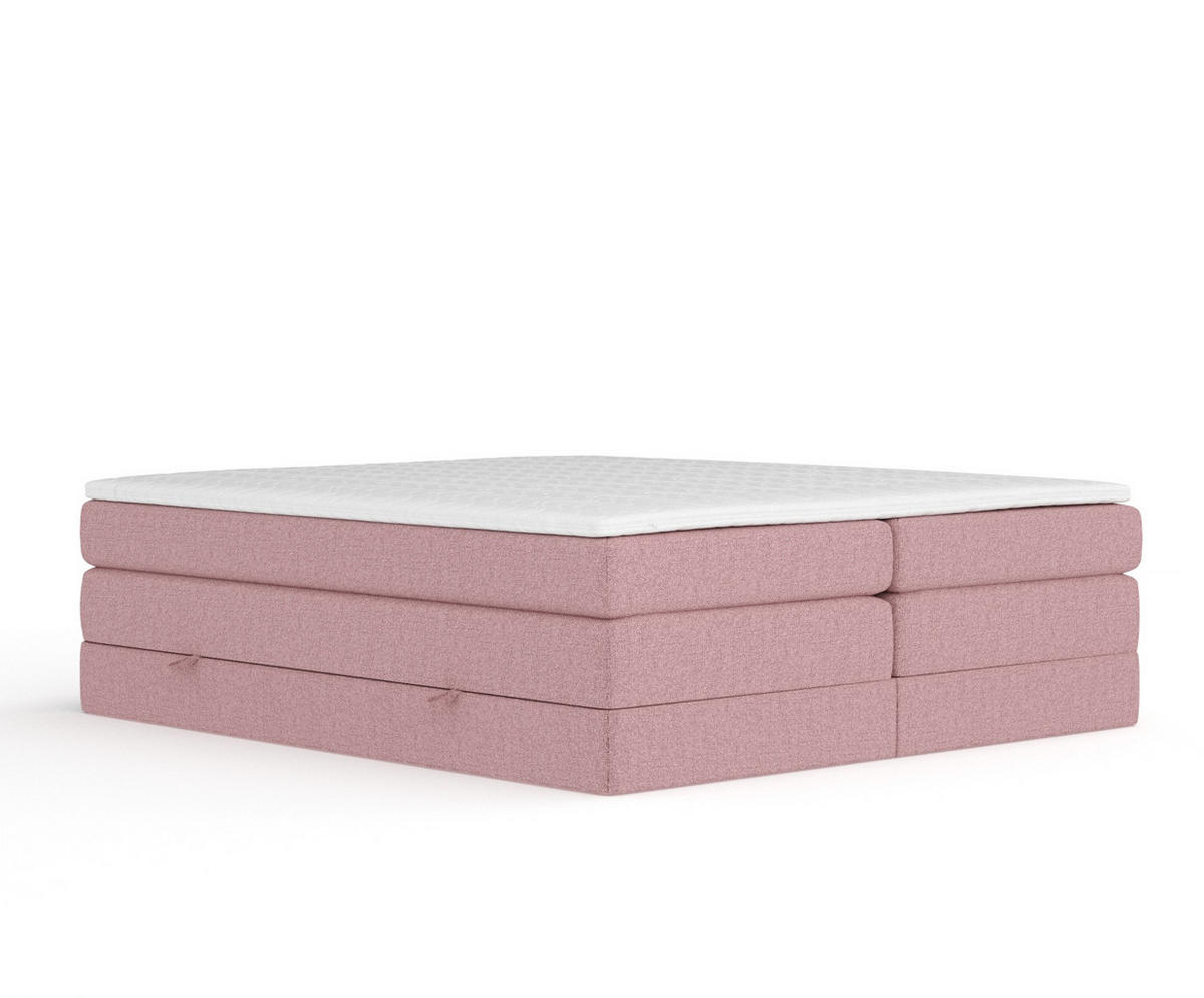 BOXSPRINGBETT Juniper Rosa 160/200 cm - Schwarz/Rosa, Holz/Holzwerkstoff (160/200cm) - Maison de Reve