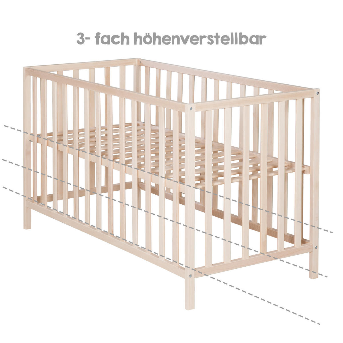 BABYBETT Cosi 60 x 120 cm natur - Naturfarben, Holz (60/120cm) - Roba