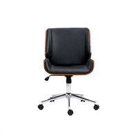 DREHSTUHL DE-40908 mit Holzschale höhenverstellbar Schwarz - Dunkelbraun/Schwarz, Metall (53/96/60cm) - ComfortXL