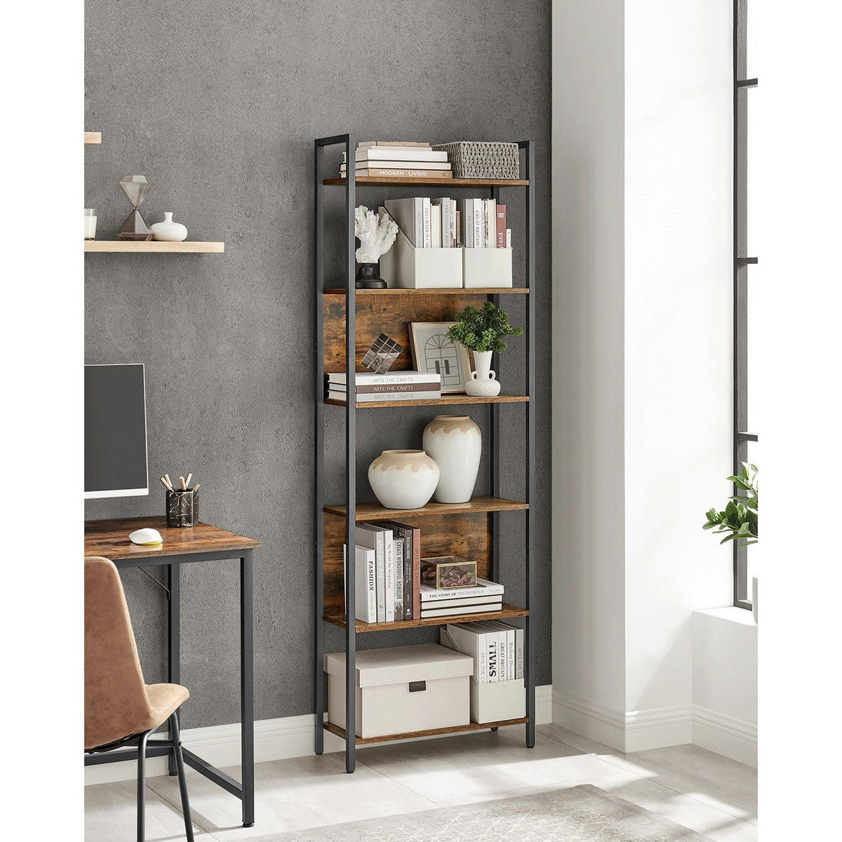 BÜCHERREGAL STANDREGAL - Braun, Holzwerkstoff (24/186/60cm) - Hansiro