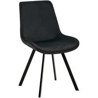 STUHL Samt schwarz - Schwarz, Textil/Metall (53/89/59cm) - CLP