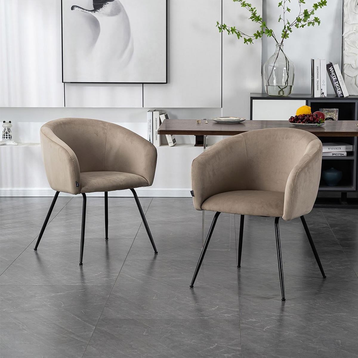 ESSZIMMERSTUHL ARIA - Menge: 2 - Beige, Kunststoff (75/58/58cm) - Home Deluxe