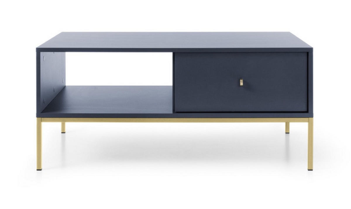 TISCH Blau MONAKO Mit Goldfarbenem Gestell Mit Metallgestell - Blau, Holzwerkstoff (1/68/46.2cm) - Sepro Meble