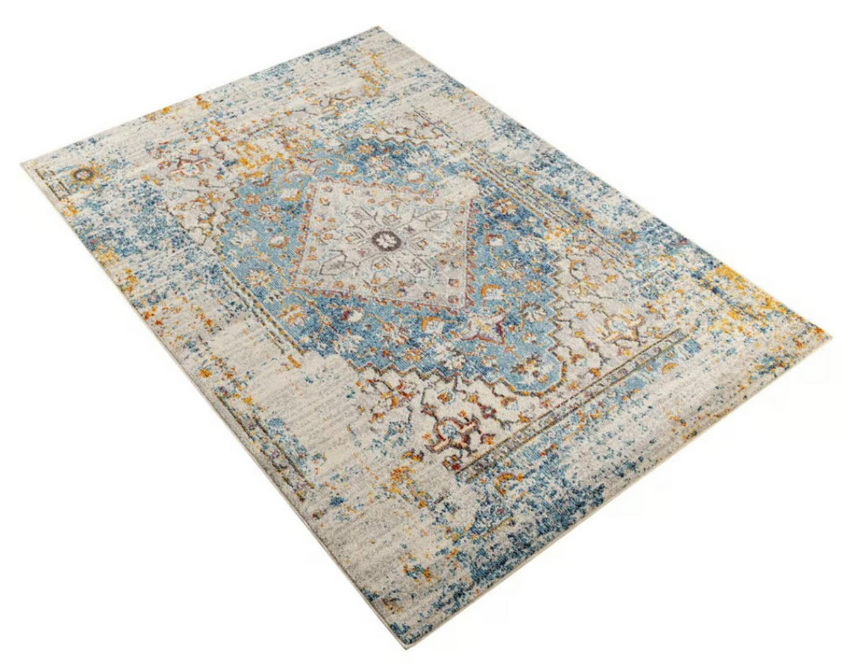 TEPPICH modern Flachgewebe Orient KASBA Blau 160 x 230 cm - Blau, Textil (160/230cm) - Novatrend