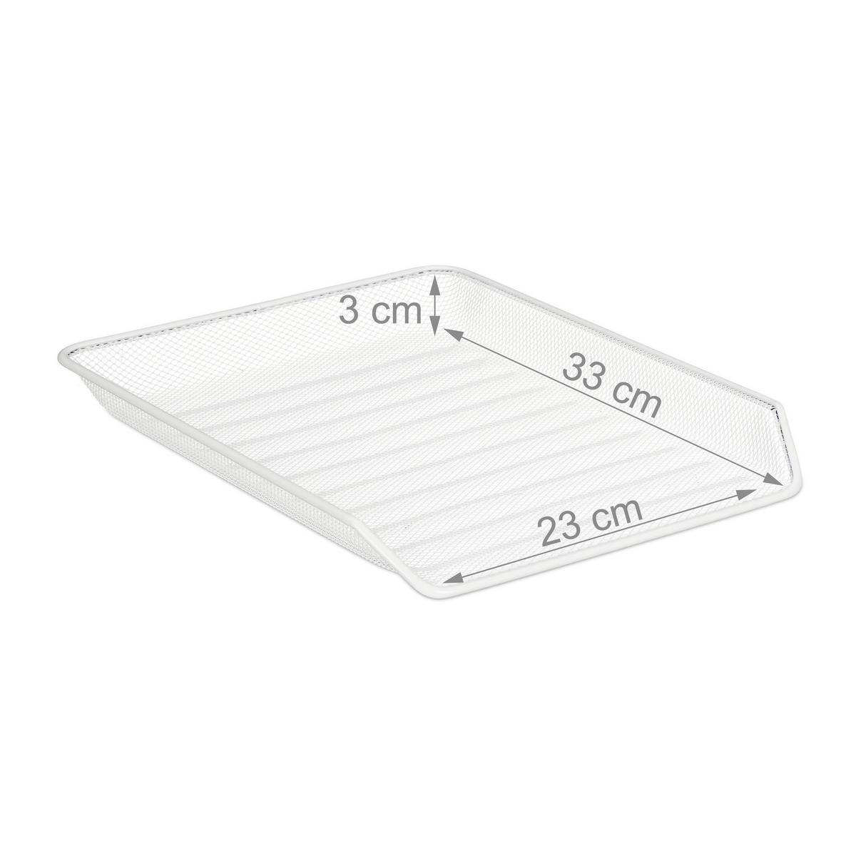 UKLADANIE dokumentov - biela, kov (29.5/26.5/35.5cm) - Relaxdays