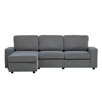 ECKSOFA 245.5/150.5/86.5 cm Grau mit Stauraum und Ottomane - Grau, Textil (245.5/150.5cm) - Oxeza