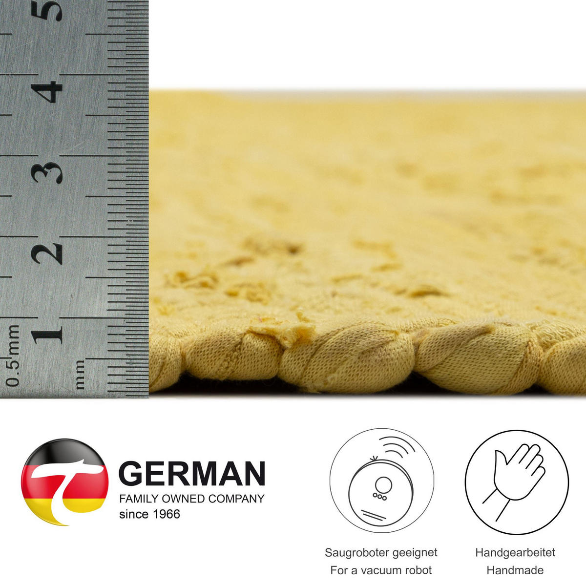 FLECKERLTEPPICH Chindi 70x140 cm - Gelb, Textil (70/140cm) - Rug and Roll