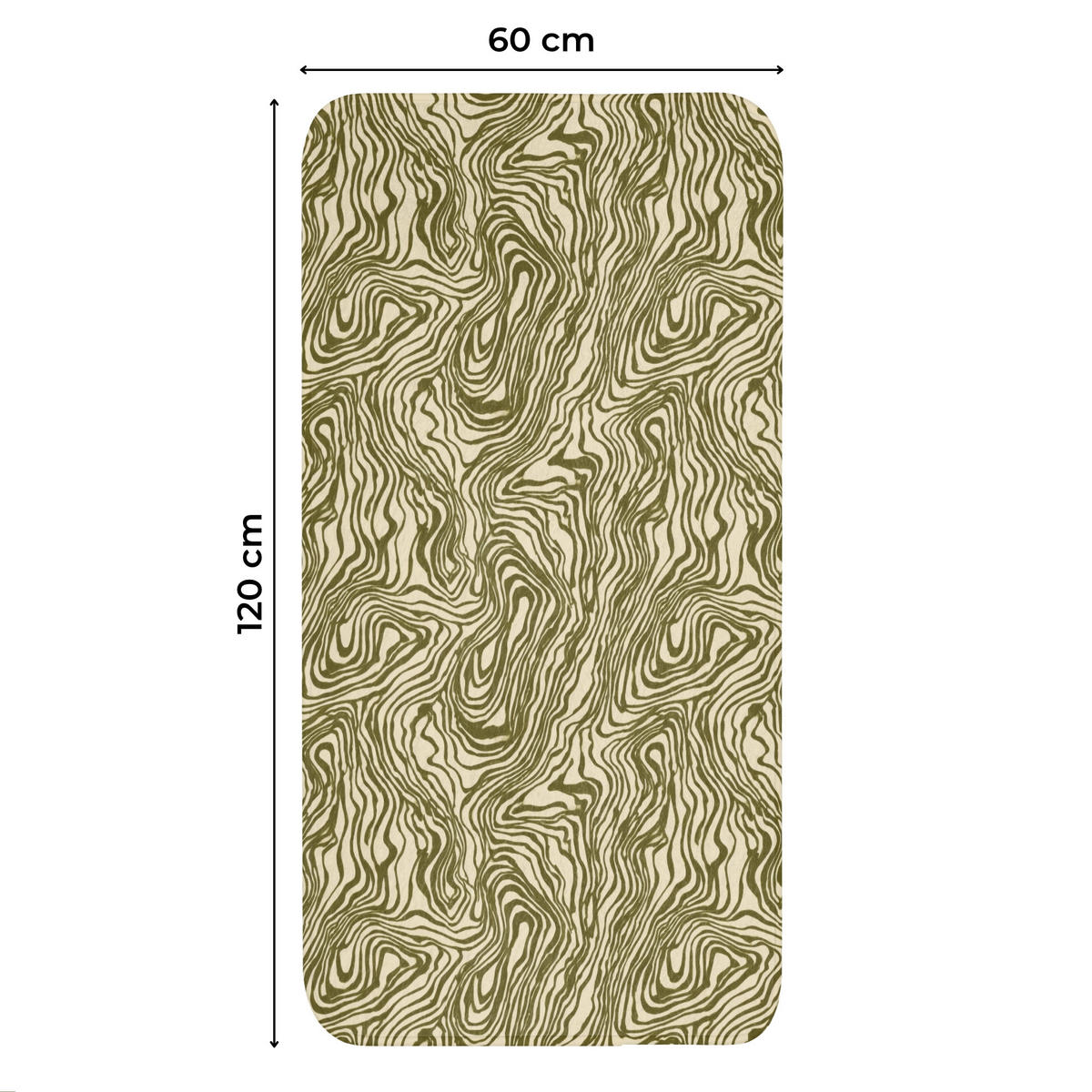 WC PŘEDLOŽKA Abstraktní - Mramor - Zelený 60x120 cm - tmavě zelená, textil/plast (60/1cm) - OnlyWow