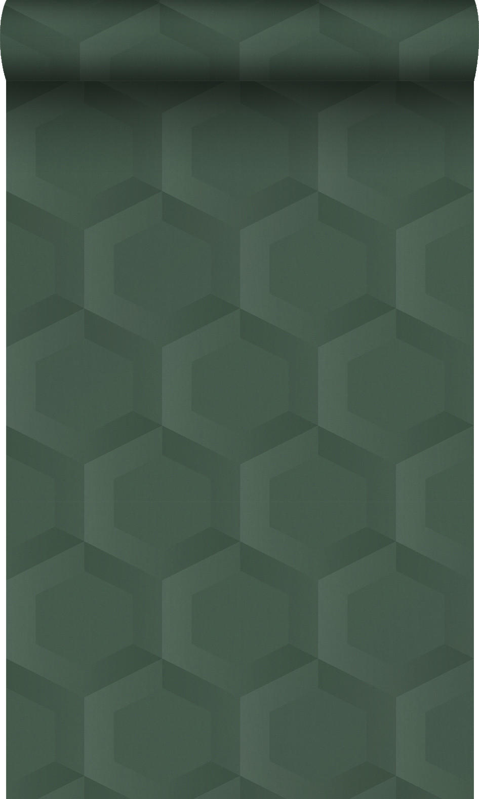 TAPETE 3D Wabenmuster 53 cm x 10.05 m - Grün, Papier (53/1000cm) - Origin Wallcoverings