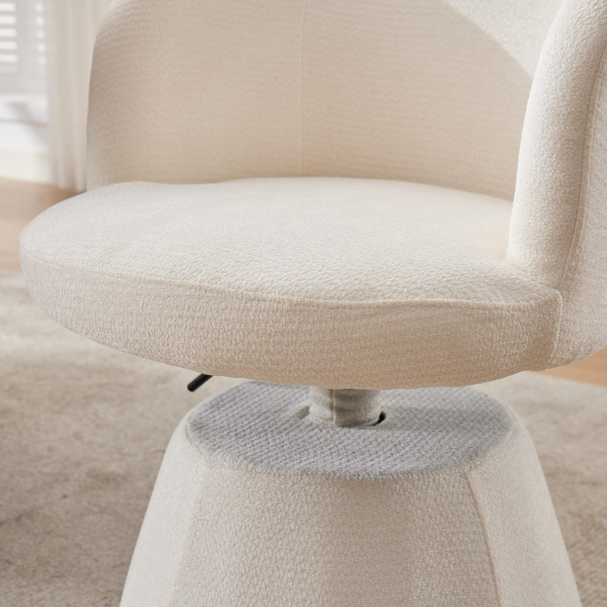 BARHOCKER Beige 1er-Set Höhenverstellbar Drehbar 360° Chenille - Beige, Textil (57.5/92.5/60cm) - PANGIVO