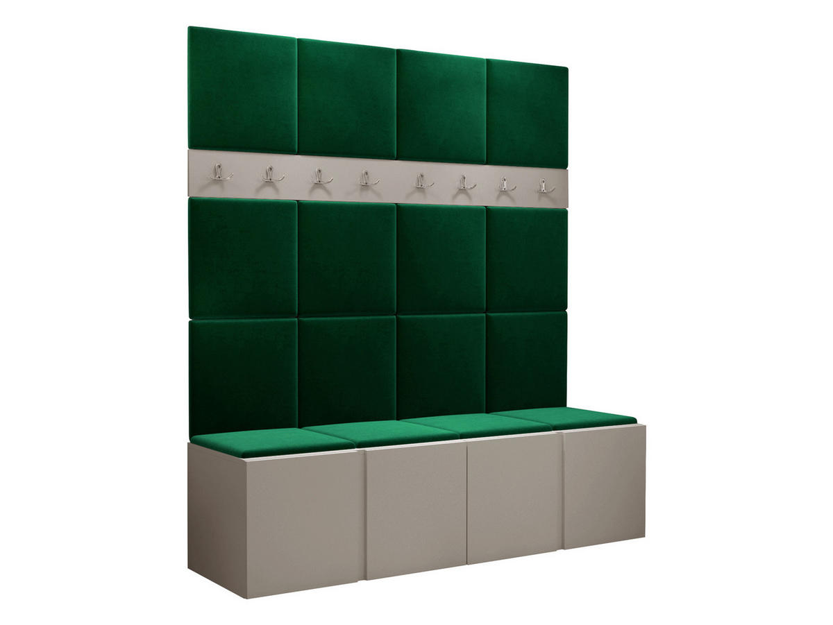 GARDEROBEN-SET Orion V - Kaschmir/Grün, Holzwerkstoff/Kunststoff (168/186/46cm) - MIRJAN24