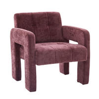 SESSEL Chenille 67x69x74 cm-Polstersessel Belastbar,Rot - Grün, Textil/Metall (67/74/69cm) - PARAFTA HOME