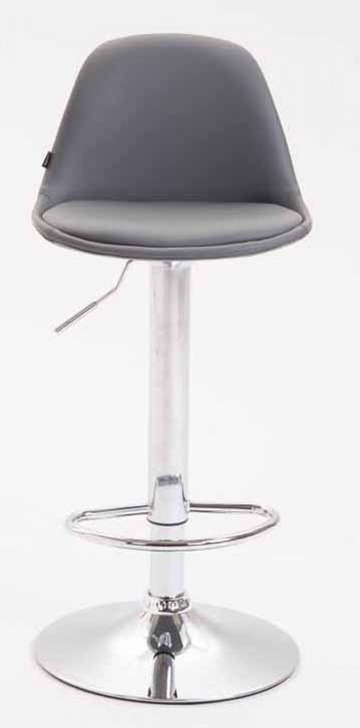 BARHOCKER 2er Set Lederlook grau - Chromfarben/Grau, Textil/Metall (39/82/39cm) - CLP