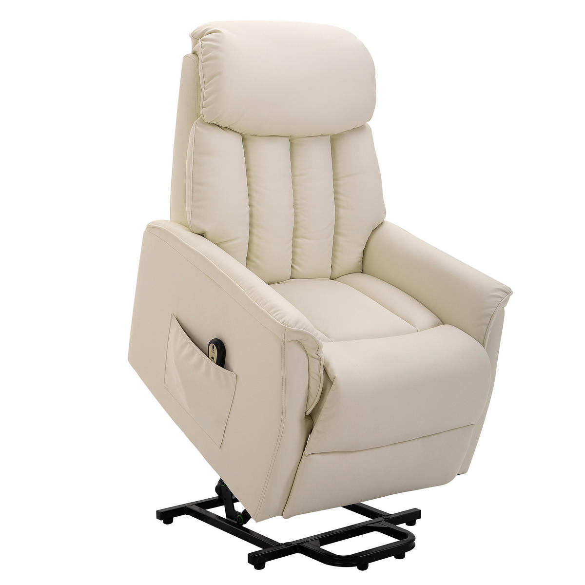 SESSEL mit Aufstehhilfe Kunstleder Beige - Beige, Kunststoff (94/104/80cm) - HOMCOM