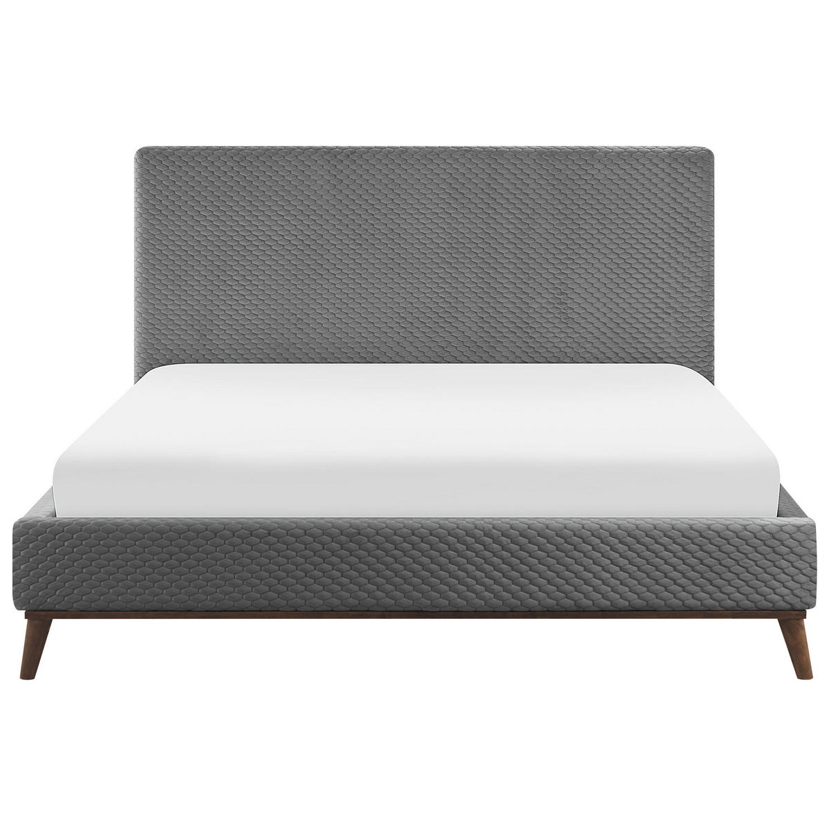 POLSTERBETT 180/200cm Hellgrau Bayonne - Hellgrau, Textil (180/200cm) - Beliani