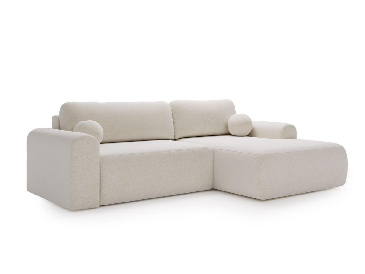 ECKSOFA Savana Weiß Rechts - Weiß, Holz/Textil (177/257cm) - Graingold