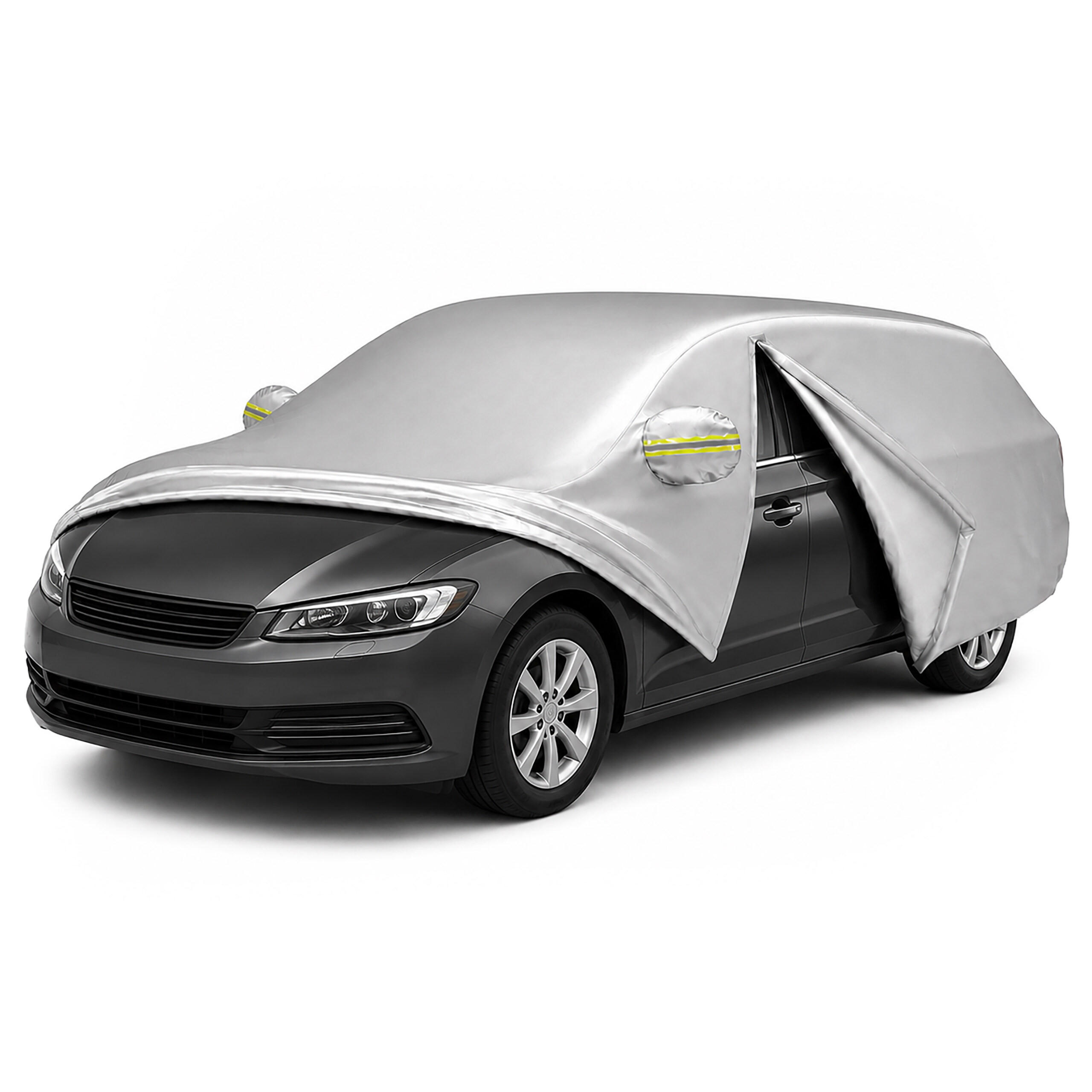 Relaxdays AUTOPLACHTA Stříbrná Outdoor 400-435 cm hatchback