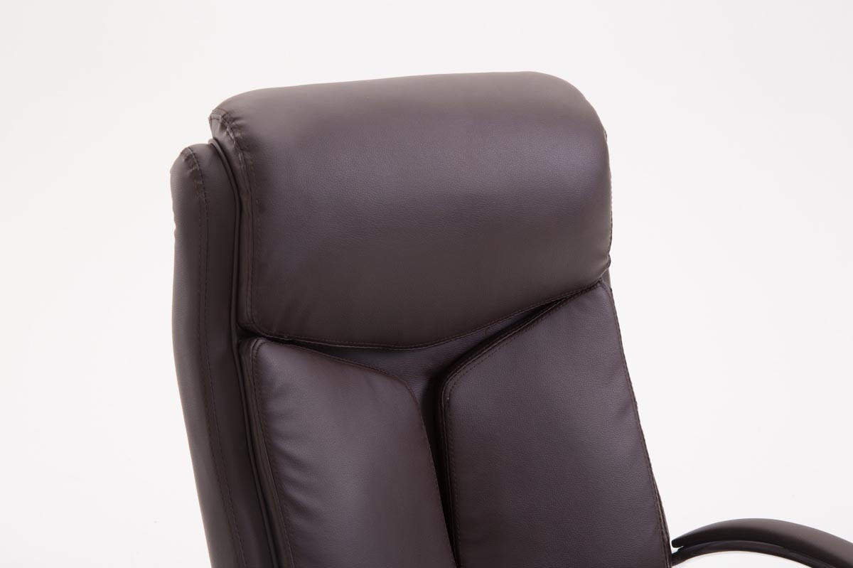 CHEFSESSEL Lederlook braun - Chromfarben/Braun, Textil/Metall (65/115/73cm) - CLP