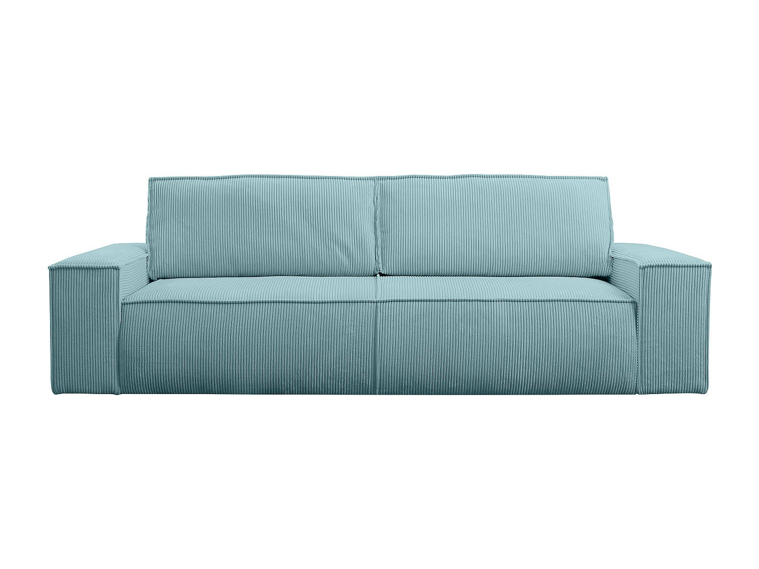 SCHLAFSOFA - 4 Personen - Samt, Stoff - Türkisblau - - Türkis, Textil (257/85/102cm) - Vente-Unique