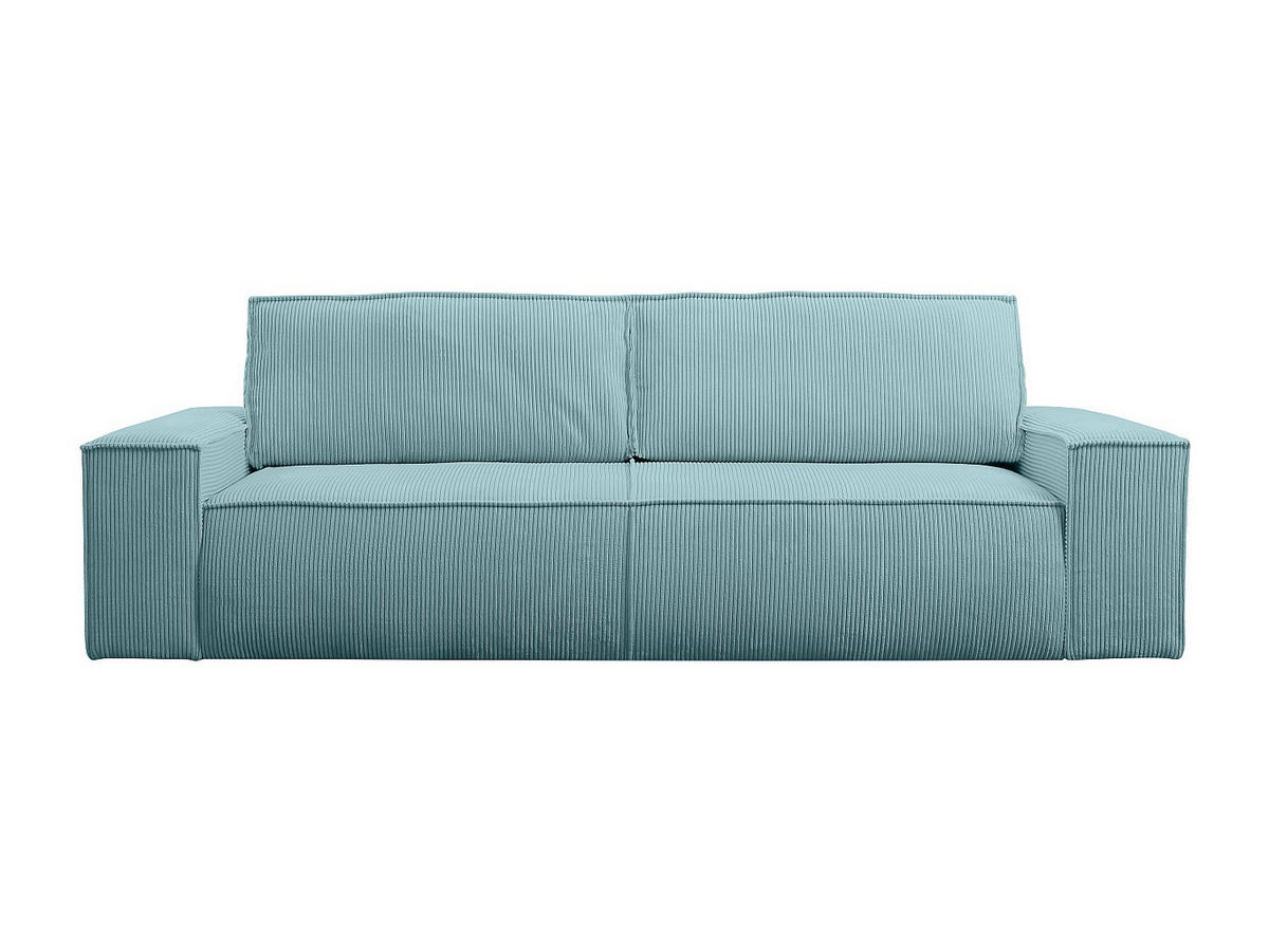 SCHLAFSOFA 4-Sitzer - Cord - Türkisblau - AMELIA - Türkis, Textil (257/85/102cm) - Vente-Unique