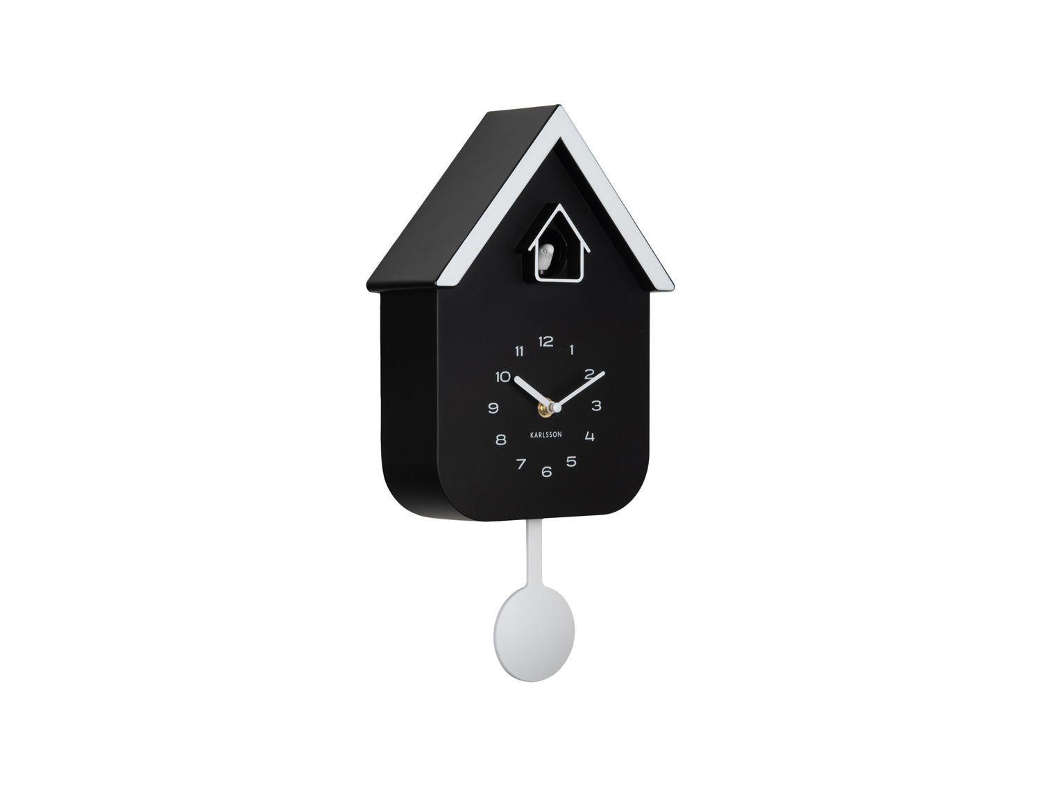WANDUHR Dupla Color Cuckoo Schwarz 21.5/21.5/41.5 cm - Schwarz, Kunststoff (21.5/41.5/21.5cm) - Karlsson