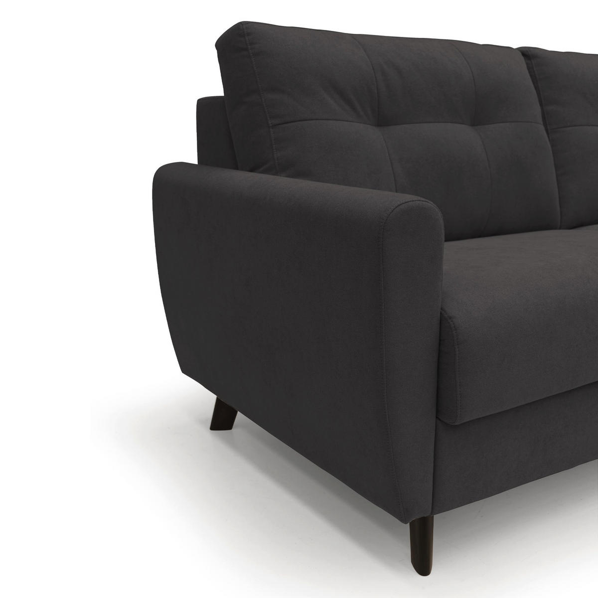 SCHLAFSOFA Callisto - Schwarz, Textil (208/97/96cm) - Divani.store