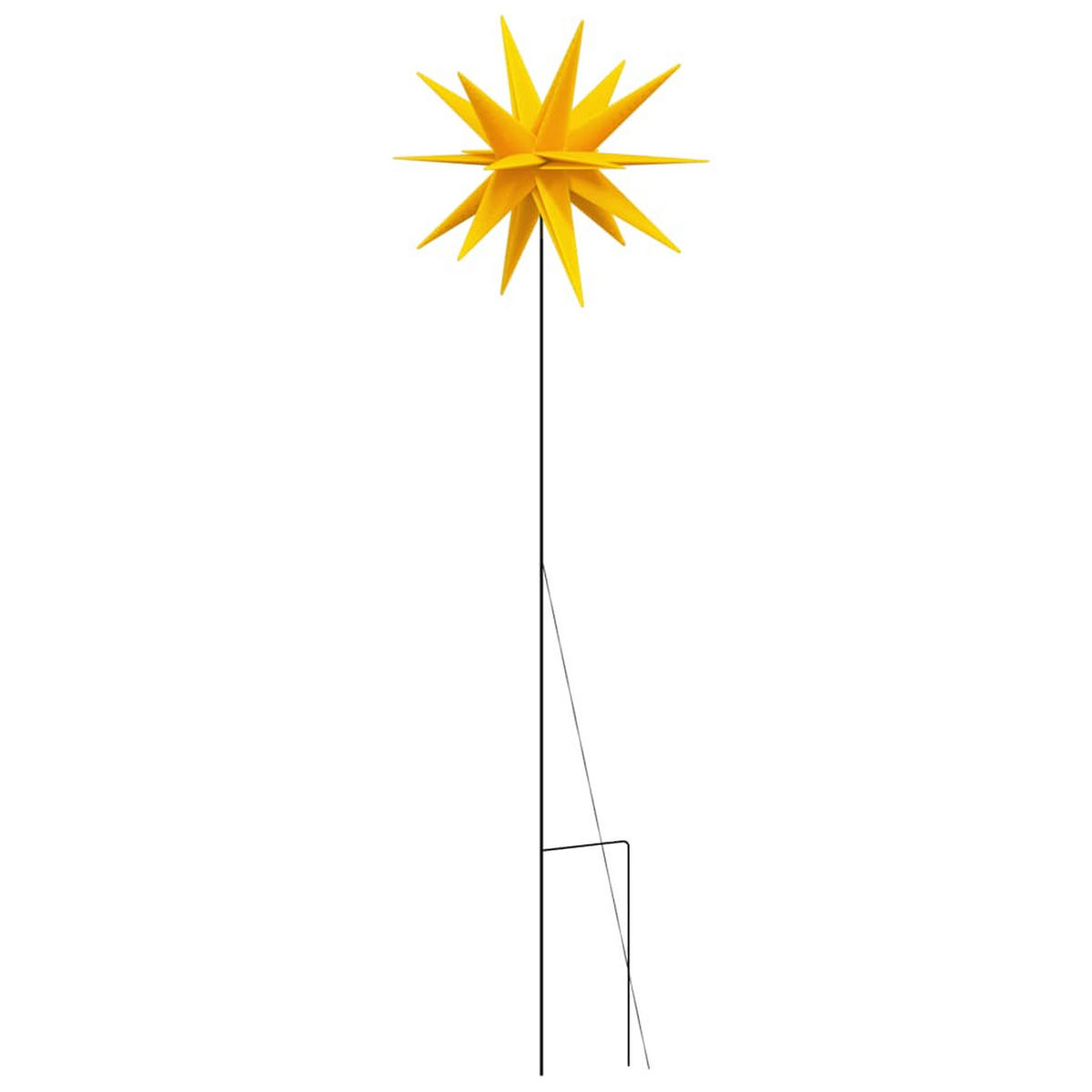 WEIHNACHTSSTERN LED Mit Erdspiess Faltbar Gelb 57 Cm - Gelb, Kunststoff (58/138/58cm) - vidaXL