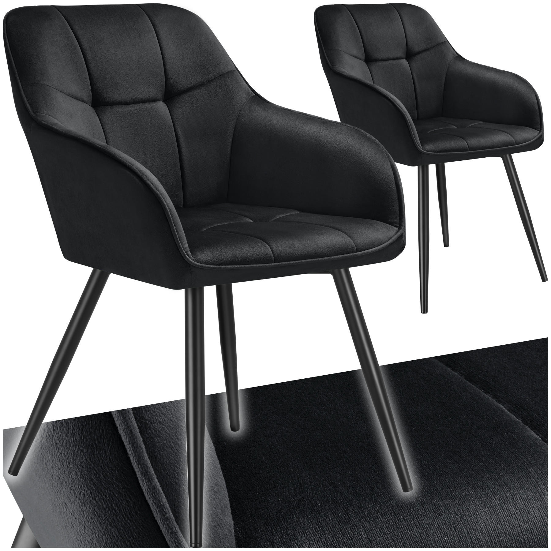ESSZIMMERSTUHL 2er Set Marilyn 58 x 62 x 82 cm schwarz/schwarz - Schwarz, Kunststoff (58/82/62cm) - tectake