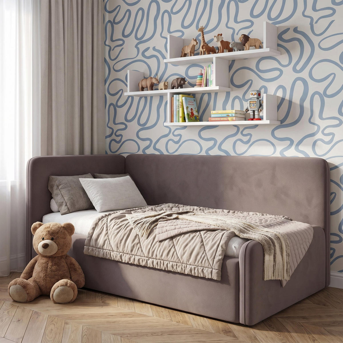 WANDREGAL mit 3 Böden Kassi 119 cm - Weiß, Holzwerkstoff (119/54.9/18cm) - Selsey