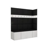 GARDEROBEN-SET Orion II - Schwarz/Weiß, Holzwerkstoff/Kunststoff (168/186/46cm) - MIRJAN24