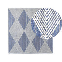 KURZFLOR-TEPPICH Datca 200/200 cm - Blau, Textil (200/200cm) - Beliani