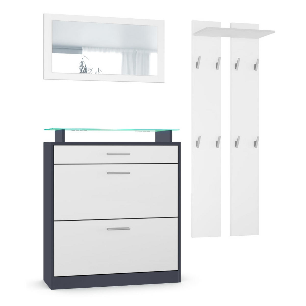 GARDEROBE Loret Front in Weiß matt - Weiß, Holzwerkstoff (180/200/23cm) - Vladon