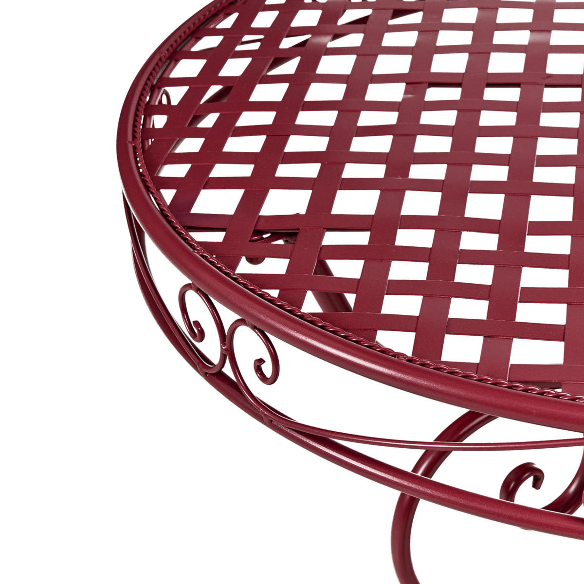 BISTRO STOLEK 70/70 cm Kov Burgundsky červený Albinia - tmavě červená, kov (70/70/74cm) - Beliani