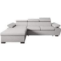 ECKSCHLAFSOFA Coco mit verstellbare Kopfstützen, hellgrau, links - Hellgrau, Textil (273/191cm) - Beautysofa