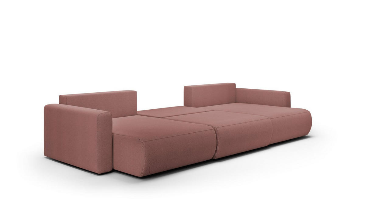 WOHNLANDSCHAFT Chaira Mit Schlaffunktion - Rosa, Holzwerkstoff/Textil (340/85/149cm) - Fun Möbel