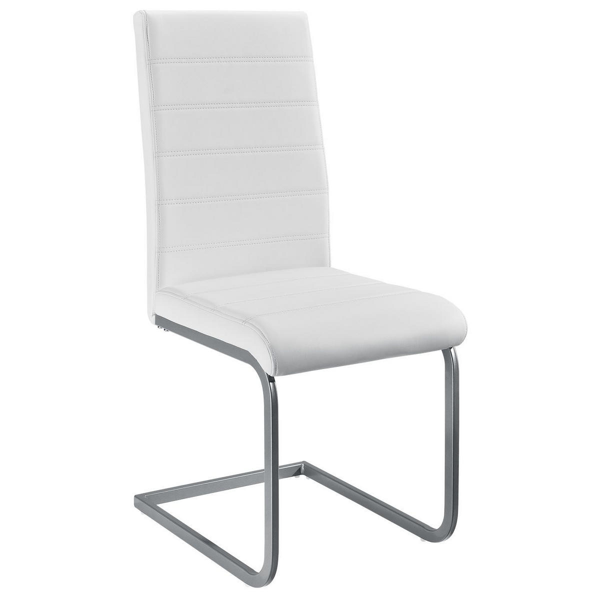 SCHWINGSTUHL Vegas weiß Kunstleder (4er Set) - Weiß, Textil (41/101/52cm) - Juskys