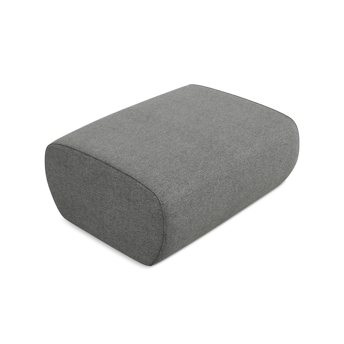 POUF Chenille Stoff Grau - Schieferfarben/Schwarz, Kunststoff/Textil (102/40/62cm) - LaMiaSofa