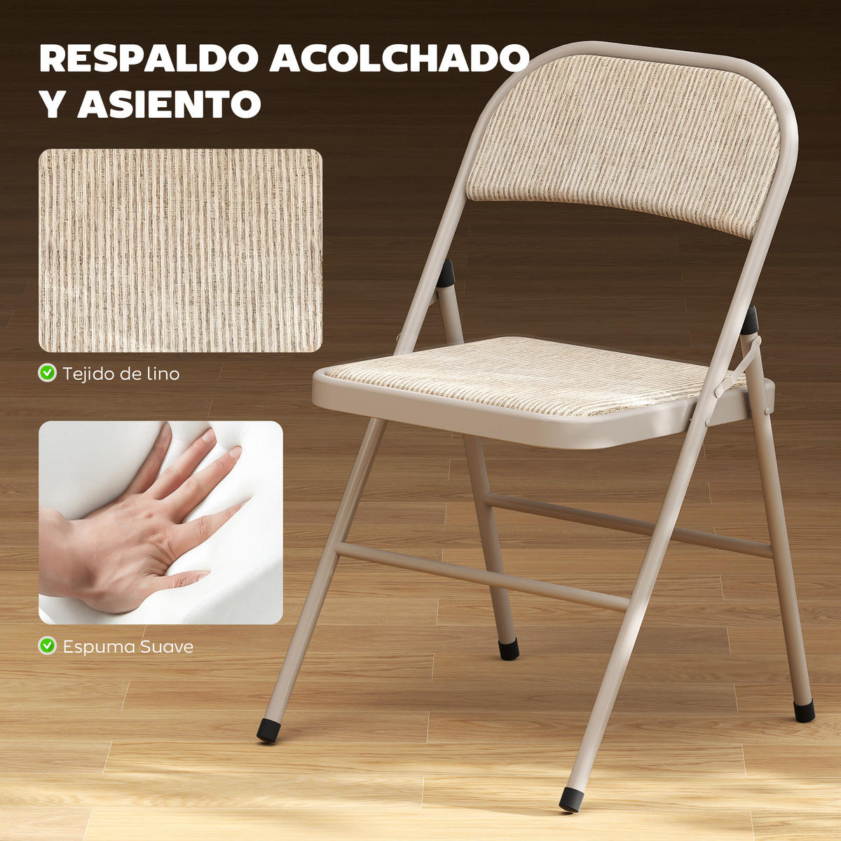 KLAPPSESSEL Beige 2 Stück - Beige, Textil (45/78/46cm) - GiPP