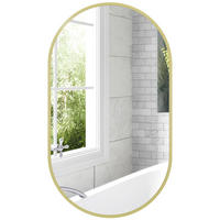 WANDSPIEGEL Goldfarben Oval 40/70 cm - Goldfarben, Metall (40/70/3cm) - PANGIVO