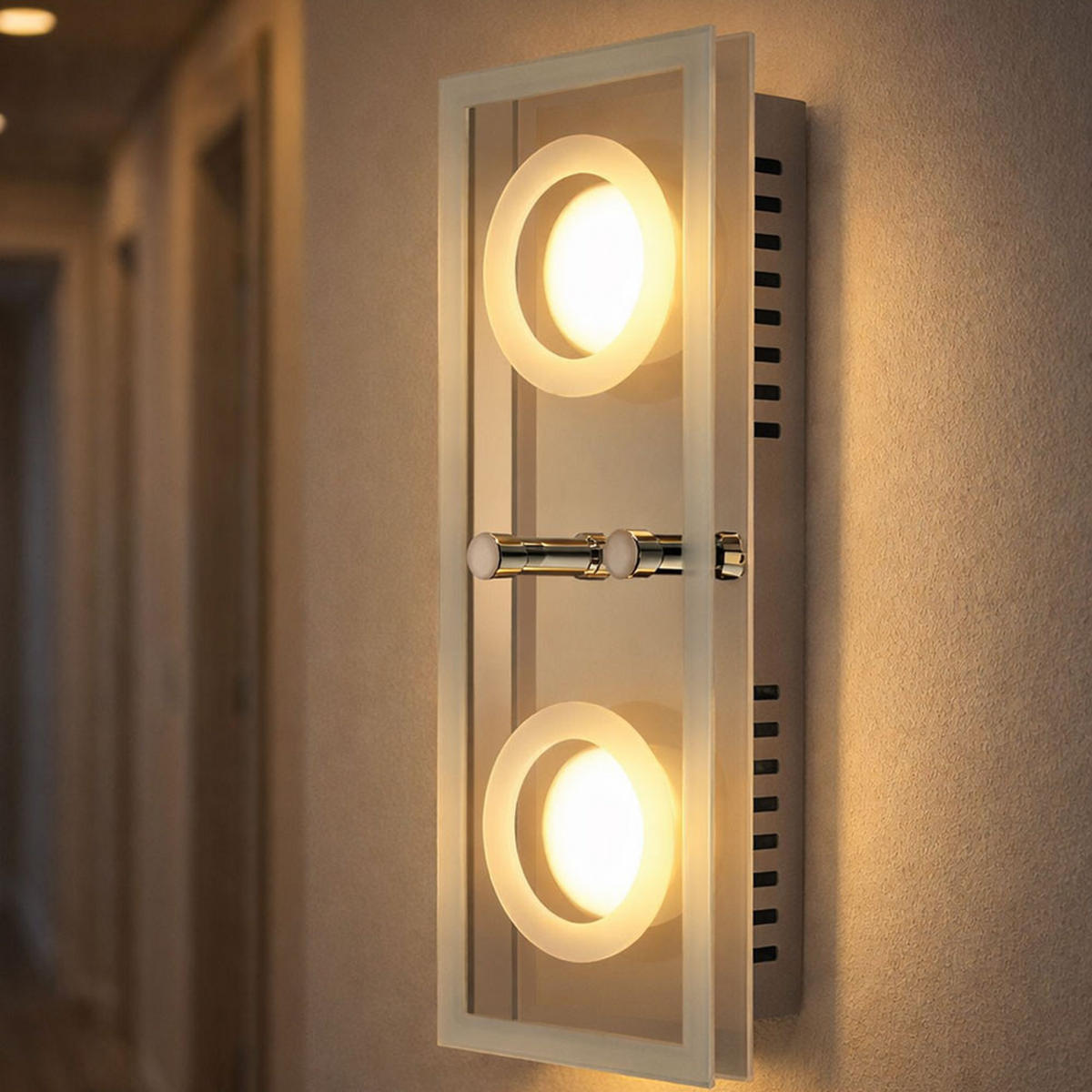 LED WANDLEUCHTE Metall Chrom Silber - Silberfarben, Glas (10/7/25cm) - Wofi