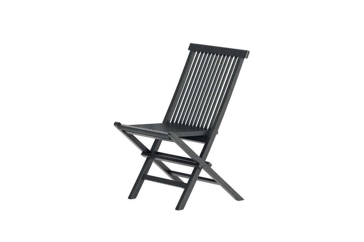 GARTENSTUHL, Kenya, Schwarz, Teak., 47 x 61 x 89 cm - Schwarz, Holz (47/89/61cm) - ebuy24