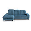ECKSCHLAFSOFA Leon L Blau - Blau/Schwarz, Kunststoff/Textil (255/120cm) - Beautysofa