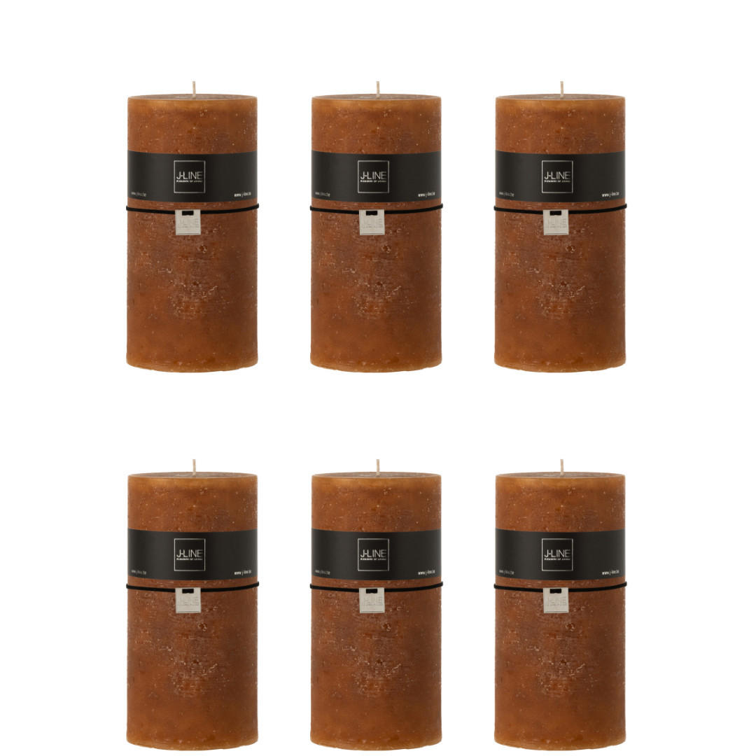 DUFTKERZE ZART - Orange - XXL - 150 Std. - 6er set - Orange, Paraffin (10/20cm) - J-Line