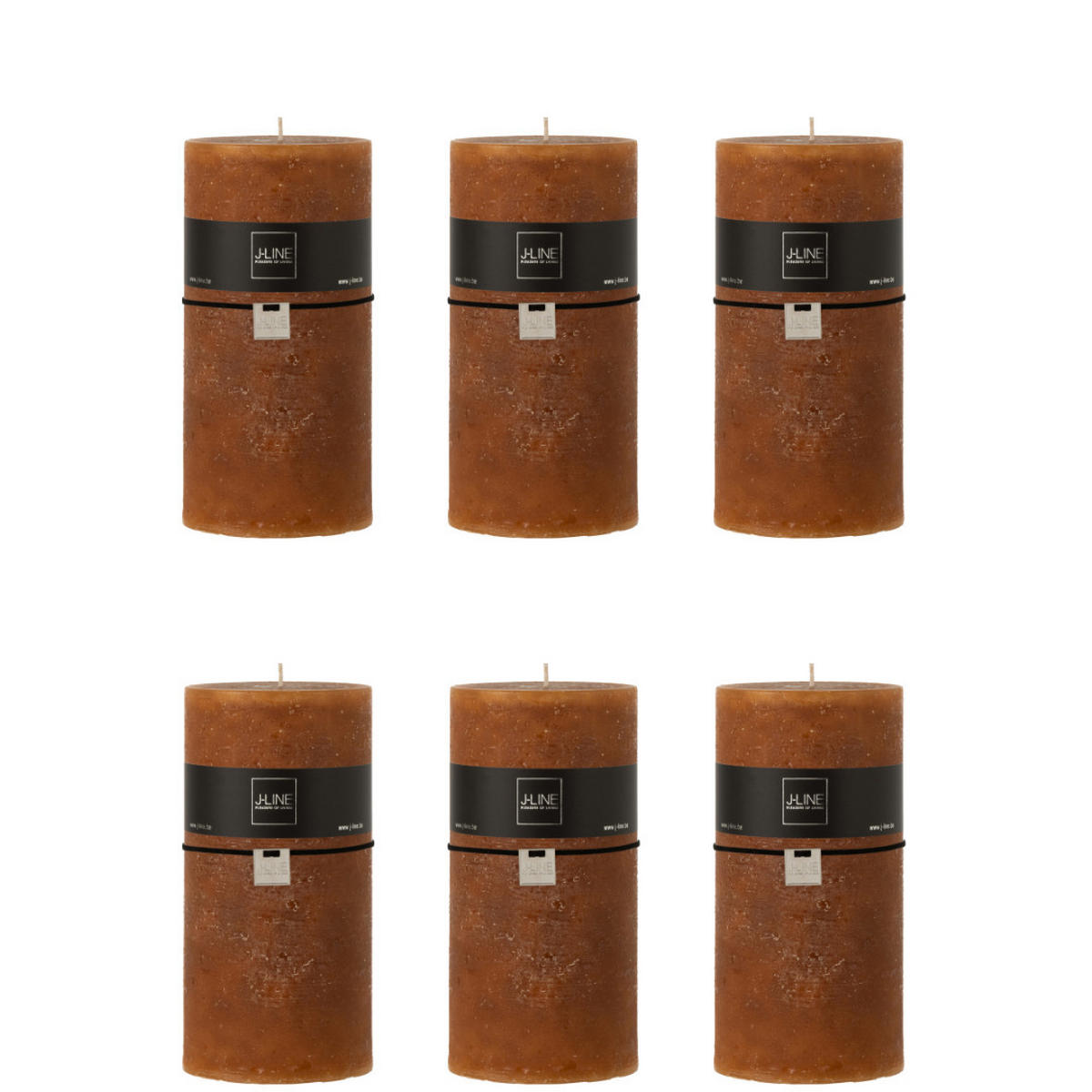 DUFTKERZE ZART - Orange - XXL - 150 Std. - 6er set - Orange, Paraffin (10/20cm) - J-Line