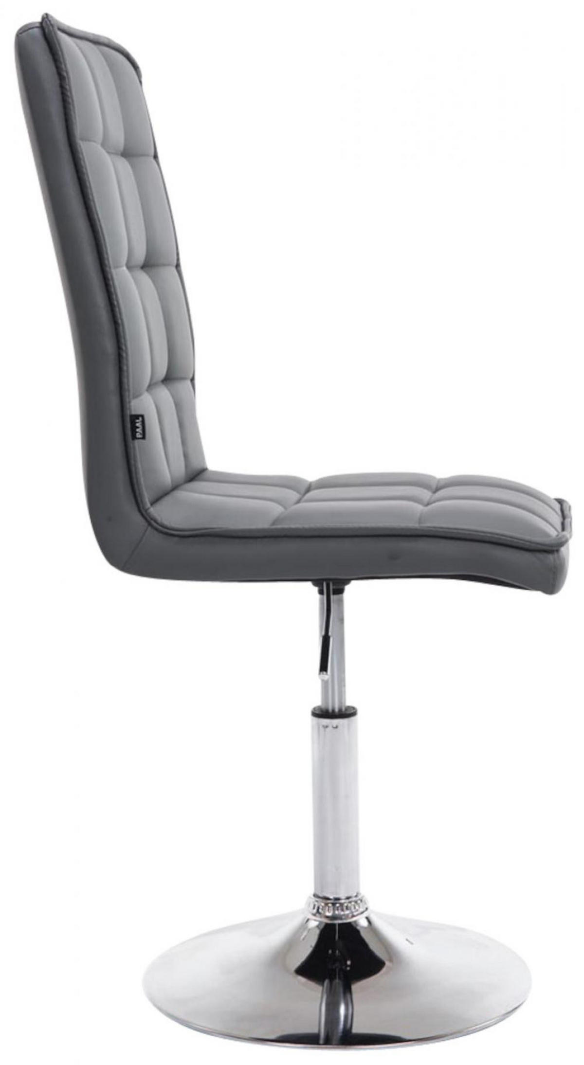 DREHSTUHL 2er Set Lederlook grau - Chromfarben/Grau, Textil/Metall (43/90/59cm) - CLP